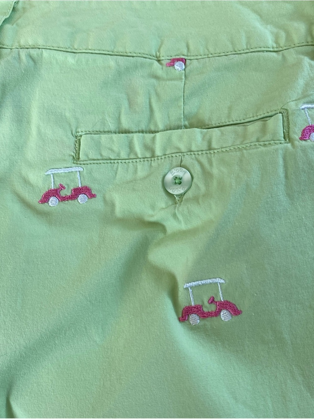 Lilly Pulitzer Pants Womens 10 Neon Green Golf Theme Embroidered Preppy Cropped - Picture 4 of 8